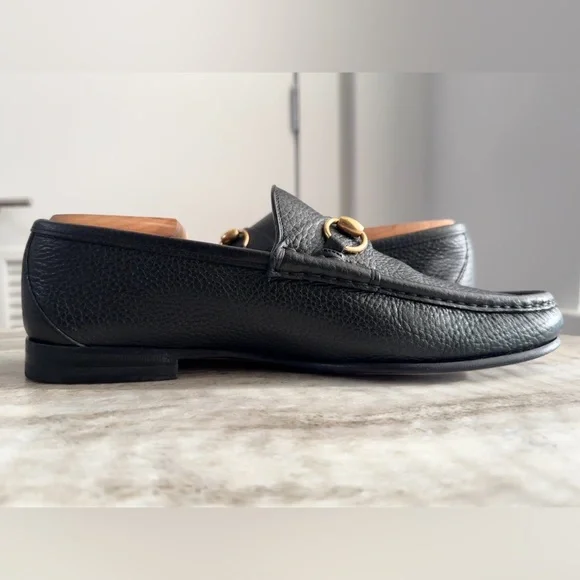 GUCCI 1953 Horsebit Leather Loafer Black 8/ 8.5 US $1000 Brixton Jordaan Pebbled
